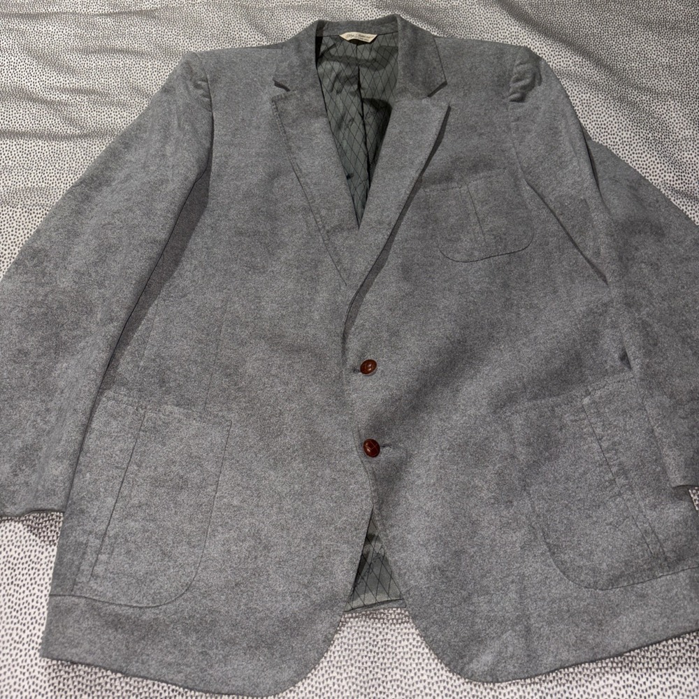 Vintage Oleg Cassini Blazer Mens 48 Suede Leather Western Yoke Rockabilly Jacket